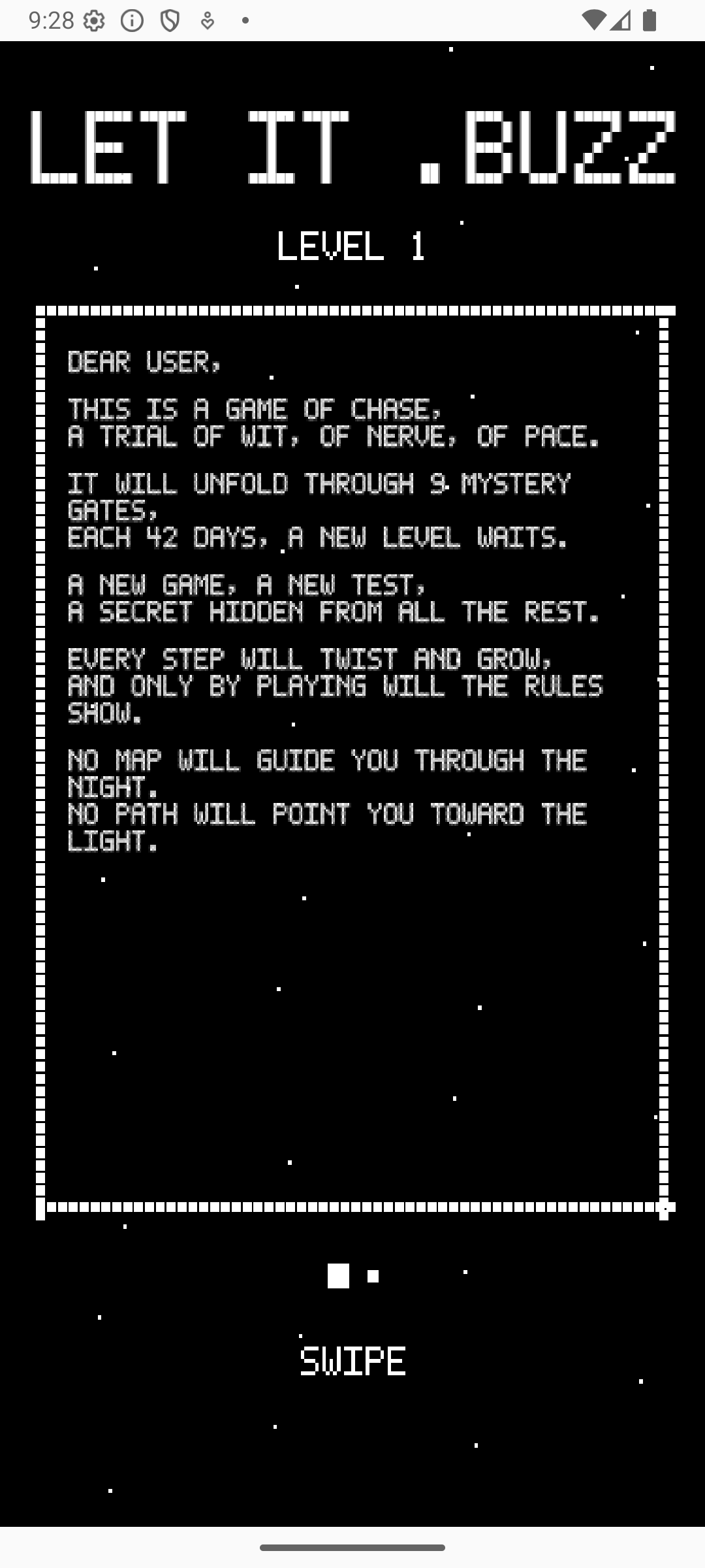 Let It .Buzz - L1 intro screen